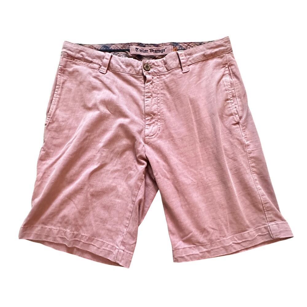 TAILOR VINTAGE Pink 100% Cotton Shorts Size 32 Preppy Casual Classic Comfortable
